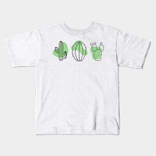 Cactus Line Drawing 2 Kids T-Shirt